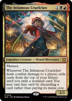 MTG The Infamous Cruelclaw - Foil, Bloomburrow, Lightly Played, English - Image 1