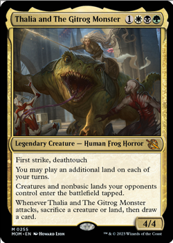 1x Thalia and The Gitrog Monster NM EN March of the Machine MTG MOM - Image 1