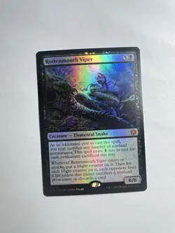 Rottenmouth Viper Bloomburrow Foil Mythic Creature Black 6/6 Snake MTG [0107] - Image 1