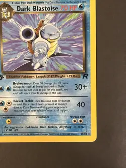 Pokemon TCG Dark Blastoise 20/82 Rare Non-Holo Card 1st Edition - Image 3