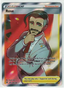 Pokemon TCG Rose Darkness Ablaze 189/189 Holo Full Art Ultra Rare - Image 1