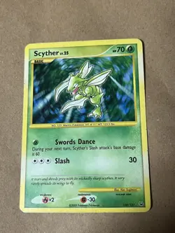 Pokemon TCG Scyther 130/127 Pokemon Platinum Holo Secret Rare 2009 Lvl 25 HP - Image 1
