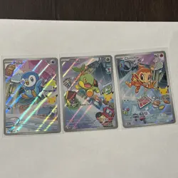 Pokemon First Partner Illustration Rare Turtwig Chimchar Piplup 30th Anniversary - Image 1