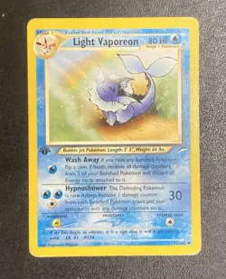 Pokemon Light Vaporeon 1st Edition Uncommon Regular 52/105 Neo Destiny 80 HP - Image 1