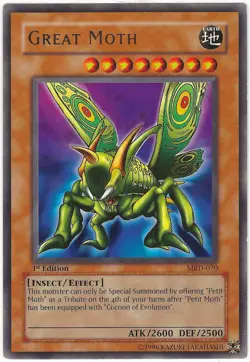 Yu-Gi-Oh! Great Moth Rare 1st Edition MRD-070 LP - Image 1
