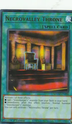 YUGIOH CARD NECROVALLEY THRONE MAGO-EN088 1ST EDITION - Image 1