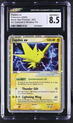 CGC 8.5 Zapdos ex 2005 Black Star Promos 033 Holo Pokemon Card - Image 1