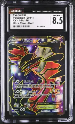 CGC 8.5 Yveltal EX 2014 XY 144/146 Ultra Rare Holo Pokemon Card - Image 1