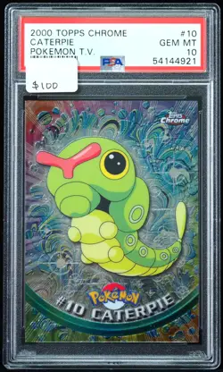 Caterpie Pokemon TV PSA 10 Topps Chrome Card - Image 1