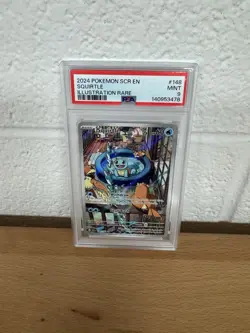 PSA 9 MINT Squirtle STELLAR CROWN #148 ILLUSTRATION RARE Pokemon Card Mint 🔥 - Image 1