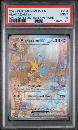 Alakazam ex 201/165 Special Illustration Rare 151 Pokemon Card PSA 9 MINT - Image 1