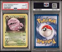 PSA 10 GEM MINT Dark Weezing 31/82 RARE Team Rocket 1ST EDITION Pokemon Card - Image 3