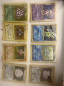 Pokemon TCG Base Set Holo Rare Lot 8 Cards Mewtwo Gyarados Vaporeon Magneton - Image 1