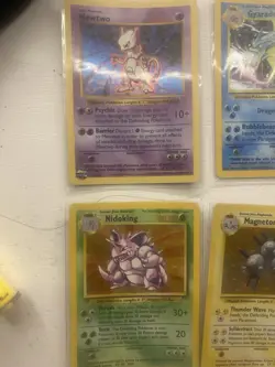 Pokemon TCG Base Set Holo Rare Lot 8 Cards Mewtwo Gyarados Vaporeon Magneton - Image 2