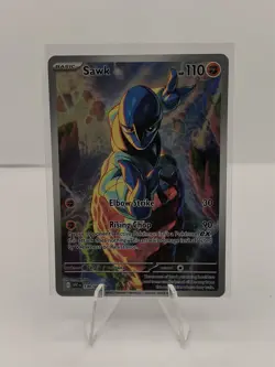 Pokemon Card TCG: Sawk 130/086 Sv: White Flare Holo Illustration Rare NM - Image 1