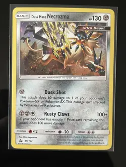 Pokemon Dusk Mane Necrozma SM SM107 Holo Promo 130 HP Ultra Beast Card English - Image 1