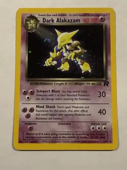 Pokemon Dark Alakazam Holo 1/82 Team Rocket Set WOTC Vintage Card - Image 1