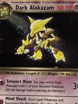 Pokemon Dark Alakazam Holo 1/82 Team Rocket Set WOTC Vintage Card - Image 3
