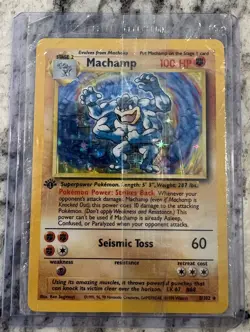 Pokemon TCG Machamp Holo 1st Edition Base Set Rare Card 8/102 Sealed - Image 1