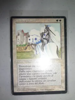 MTG MAGIC THE GATHERING CARD ORIGINAL WHITE KNIGHT ITALIAN UNCOMMON FBB VINTAGE - Image 1