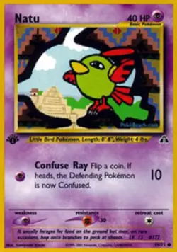 1x Natu - 59/75 - Common - 1st Edition Moderately Played Pokemon G2 - Neo Discov - Image 1