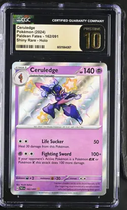 2024 POKEMON PAF EN-PALDEAN FATES SHINY RARE #162 CERULEDGE CGC 10 PRISTINE - Image 1
