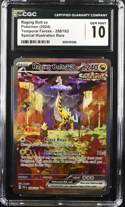 POKEMON CGC 10 SV Temporal Forces Raging Bolt ex 208/162 SIR - Image 1
