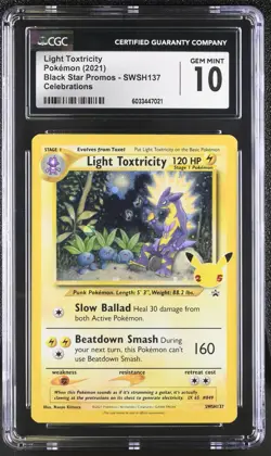 Pokemon Light Toxtricity Black Star Promo #SWSH137 Celebrations 2021 - CGC 10 - Image 1