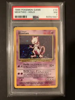 Pokemon Mewtwo Base Set Unlimited Holo 10/102 PSA 7 (50741667) - Image 1