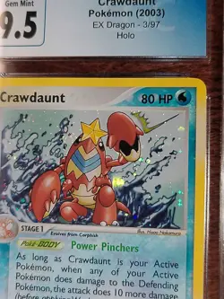 CGC 10 Crawdaunt Holo 3/97 Ex Dragon 2003 English Pokemon Card CGC 9.5 - Image 4