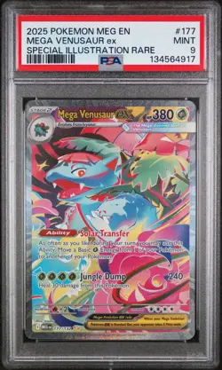 2025 Pokemon Mega Evolution Mega Venusaur EX SIR PSA 9 #177 - Image 1