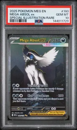2025 POKEMON MEGA EVOLUTION SPECIAL ILLUSTRATION RARE MEGA ABSOL EX PSA 10 - Image 1