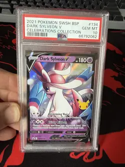 Pokemon TCG 2021 DARK SYLVEON V Celebrations SWSH134 BSP PSA 10 GEM MINT - Image 1