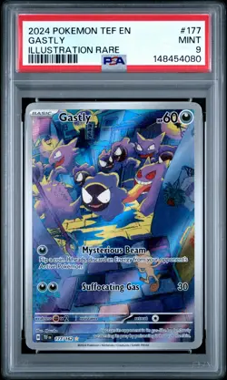 2024 POKEMON TEF EN-TEMPORAL FORCES ILLUSTRATION RARE #177 GASTLY PSA 9 - Image 1