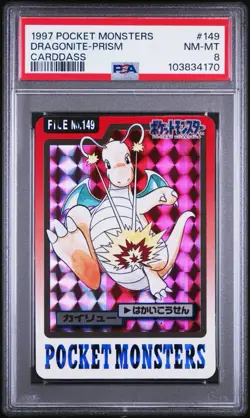 1997 Pokemon Cardass Dragonite 149 PSA 8 - Image 1