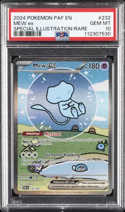 2024 POKEMON PAF EN-PALDEAN FATES SPECIAL ILLUSTRATION RARE #232 MEW EX PSA 10 - Image 1