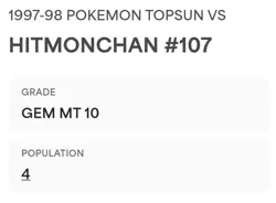 PSA 10 GEM MINT Hitmonchan Vs. Tangela Topsun Carddass Vend Pokemon 1998 POP 4 - Image 2