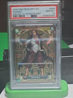 2025 ONE PIECE OP 11 EN SHANKS SPECIAL ALTERNATE ART PSA 10 - Image 1