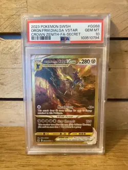 Origin Forme Dialga VSTAR - GG68/GG70 Crown Zenith Pokemon TCG PSA 10 Gem Mint - Image 1
