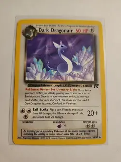 Pokemon Dark Dragonair TCG Unlimited Uncommon Card 33/82 Vintage 1999 WOTC - Image 1
