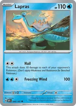 Lapras SV03: Obsidian Flames 045/197 NM English Pokemon Card - Image 1