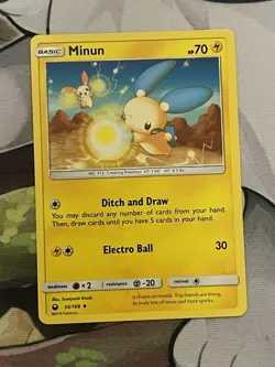 Minun 54/168 2018 Basic SM Celestial Storm Pokemon Card NM - Image 1