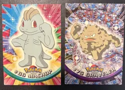 Graveler #75 And Machop #66 Topps Blue Logo Pokemon Cards - Image 1