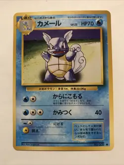 Wartortle Japanese No. 008 - Uncommon Base Set Pokemon Card - Image 1