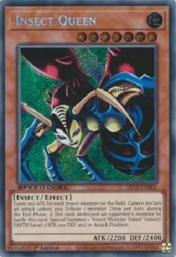 Yugioh - Insect Queen - 1st Edition Secret Rare NM - Free Holo Card - Image 1