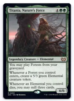 Titania, Nature's Force NM Commander: Duskmourn: House of Horror 202 MTG Regular - Image 1