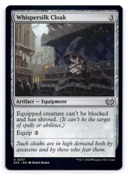 Whispersilk Cloak NM Commander: Duskmourn: House of Horror 257 MTG Regular - Image 1