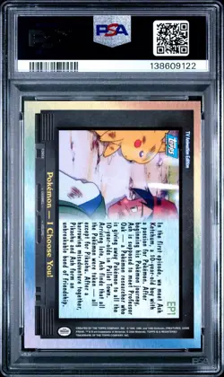 2000 TOPPS POKEMON TV ANIMATION SERIES 2 EP1 POKEMON-I CHOOSE YOU! PSA NM-MT 8 - Image 2