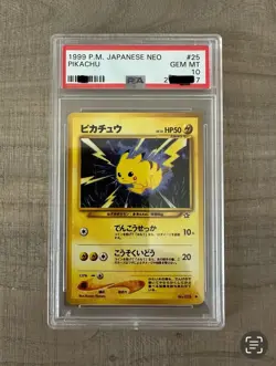 1999 PM PIKACHU NEO Japanese PSA 10 GEM MINT :FYi Pre-2000 POKEMON 1st Gen RARE! - Image 1