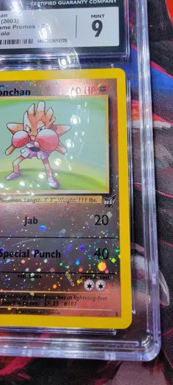 Hitmonchan Pokemon 2003 Best of Game Promo #2 Reverse Holo CGC 9 Mint - Image 2